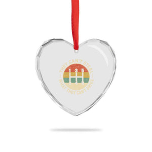 They Can't Steal What They Can't Drive Heart Crystal Glass Ornament Funny Stick Shift Manual Car