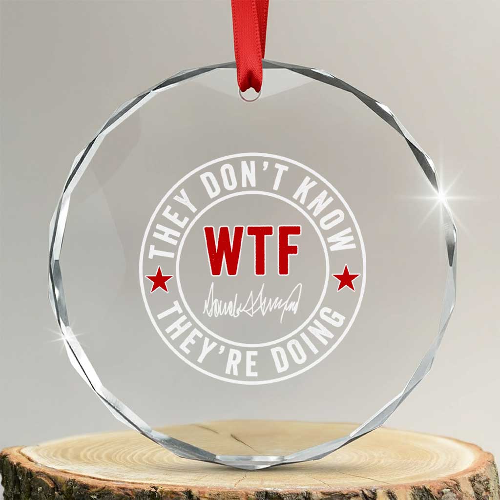 They Dont Know WTF Theyre Doing Crystal Glass Ornament Political Sarcasm TS02 Transparent Glass 3'' Circle Print Your Wear