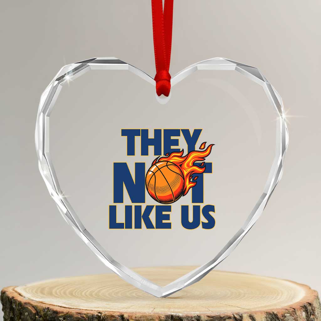 They Not Like Us Basketball Heart Crystal Glass Ornament Fierce Flame Ball Graphic for Hooops Fans TS02 Transparent Glass 3'' Heart Print Your Wear