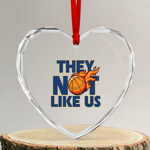 They Not Like Us Basketball Heart Crystal Glass Ornament Fierce Flame Ball Graphic for Hooops Fans TS02 Transparent Glass 3'' Heart Print Your Wear