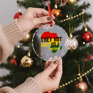 They Not Like Us Juneteenth 1865 Crystal Glass Ornament Afrocentric Africa Map Black Pride - Print Your Wear