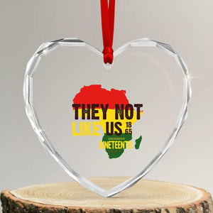They Not Like Us Juneteenth 1865 Heart Crystal Glass Ornament Afrocentric Africa Map Black Pride TS02 Transparent Glass 3'' Heart Print Your Wear