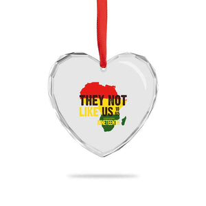 They Not Like Us Juneteenth 1865 Heart Crystal Glass Ornament Afrocentric Africa Map Black Pride TS02 Print Your Wear