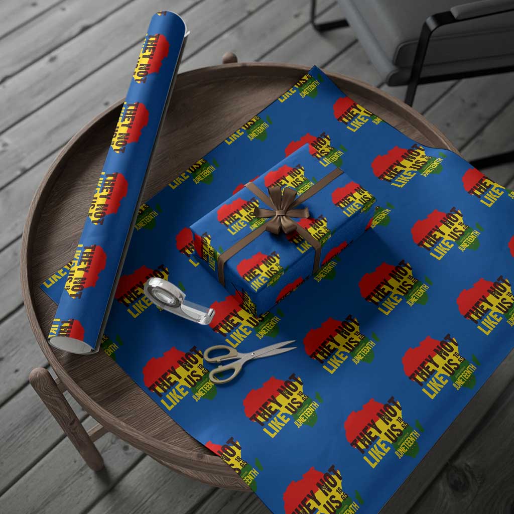 They Not Like Us Juneteenth 1865 Wrapping Paper Roll Afrocentric Africa Map Black Pride TS02 Blue Print Your Wear