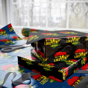 They Not Like Us Juneteenth 1865 Wrapping Paper Roll Afrocentric Africa Map Black Pride TS02 Black Print Your Wear