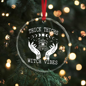 Thick Thighs Witch Vibes Crystal Glass Ornament Celestial Witchcraft Moon Phases TS02 Print Your Wear