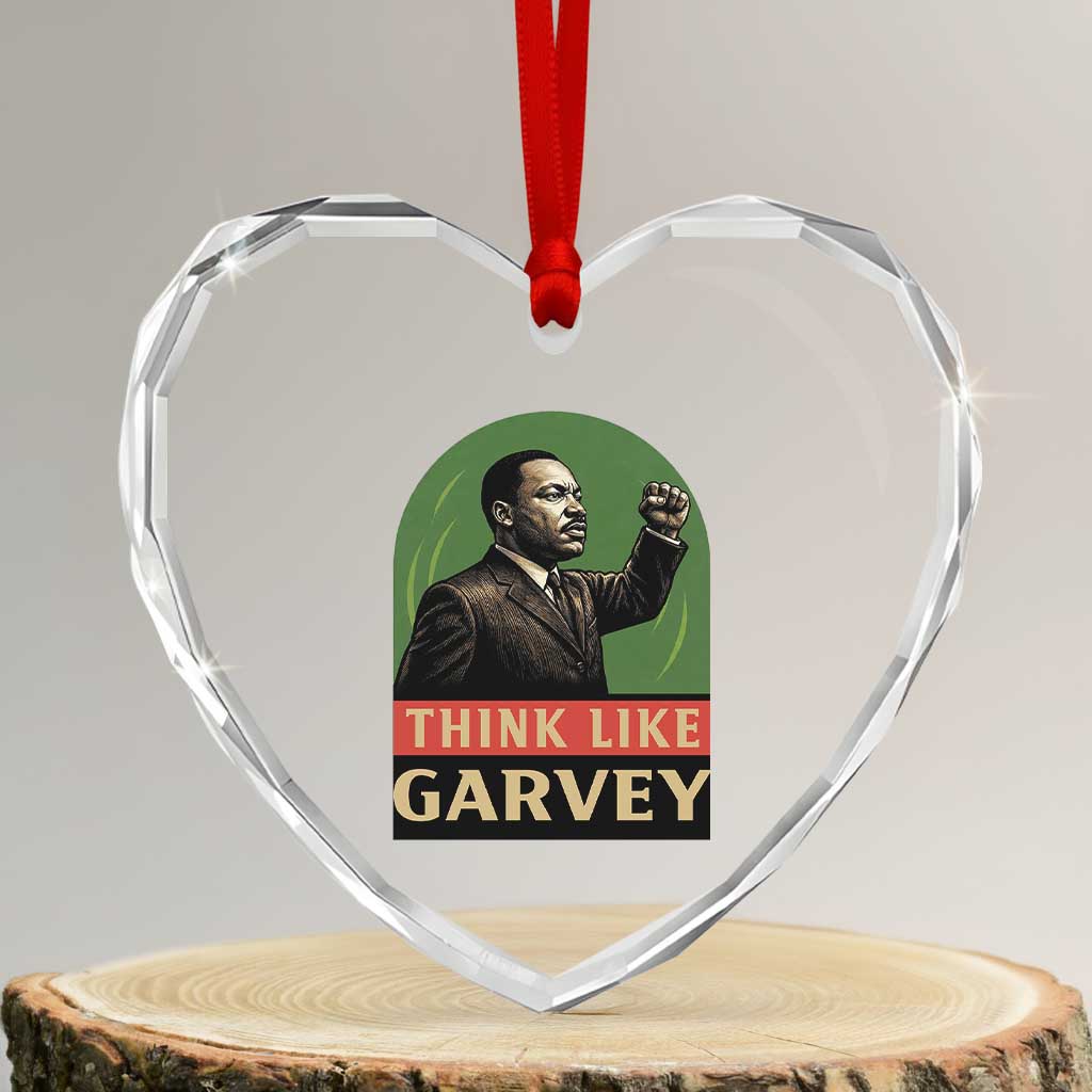 Think Like Garvey Heart Crystal Glass Ornament Civil Rights Leader Gift TS12 Transparent Glass 3'' Heart Print Your Wear
