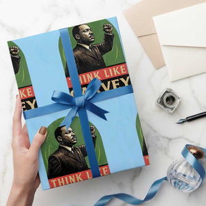 Think Like Garvey Wrapping Paper Roll Civil Rights Leader Gift TS12 Light Blue Print Your Wear