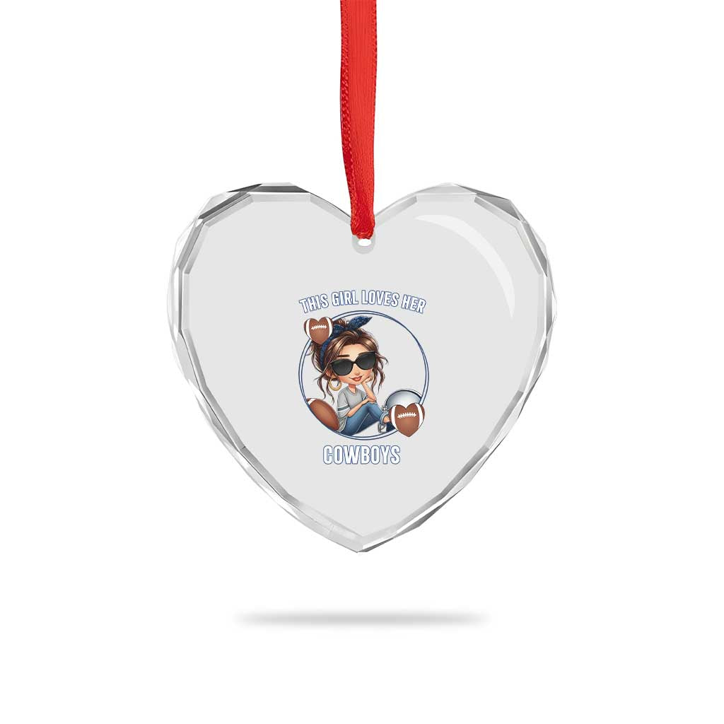 This Girl Loves Her Cowboy Heart Crystal Glass Ornament Game Day Gift For Fans TS12 Print Your Wear