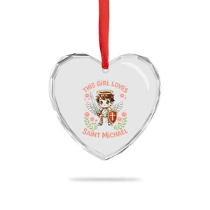 This Girl Loves Saint Michael Heart Crystal Glass Ornament Catholic Faith Gift TS12 Print Your Wear