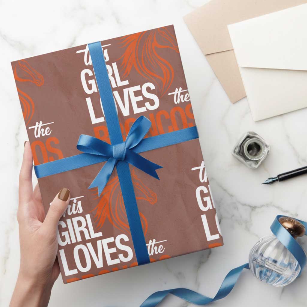 This Girl Loves The DFB Wrapping Paper Roll Football Inspirational Game Day Heart Graphic TS10 Mocha Print Your Wear