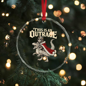 This Is an Outrage Royal Cat Crystal Glass Ornament Funny Princess Cat Riding Dragon Fantasy TS02 Print Your Wear
