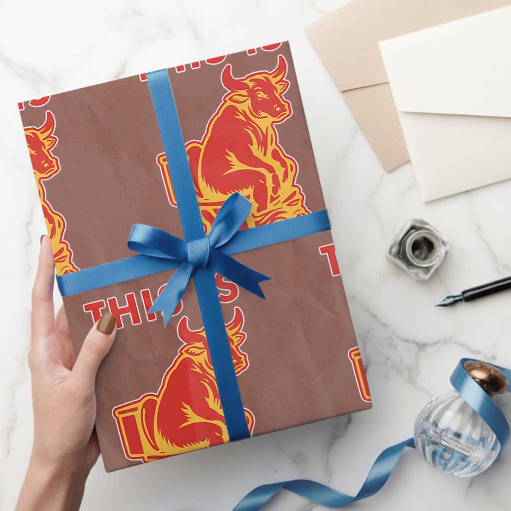 This Is Bull Shit Wrapping Paper Roll Bullshit Sarcastic Embarrassing Gag Gifts TS10 Mocha Print Your Wear