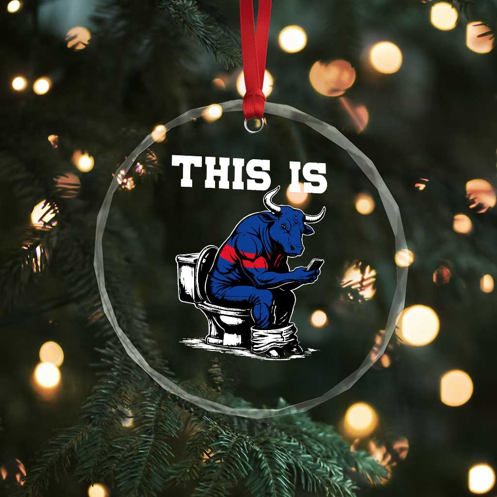 This Is Bullshit Crystal Glass Ornament Funny Cow Buffalo Toilet TS11 Print Your Wear