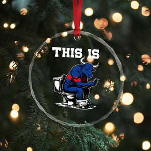 This Is Bullshit Crystal Glass Ornament Funny Cow Buffalo Toilet TS11 Print Your Wear