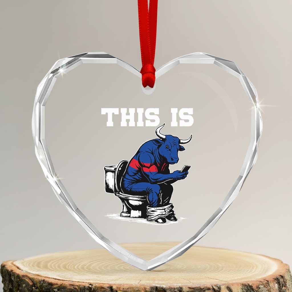 This Is Bullshit Heart Crystal Glass Ornament Funny Cow Buffalo Toilet TS11 Transparent Glass 3'' Heart Print Your Wear