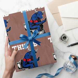 This Is Bullshit Wrapping Paper Roll Funny Cow Buffalo Toilet TS11 Mocha Print Your Wear