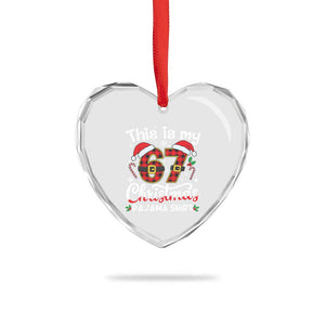This Is My 67 Christmas Pajama Heart Crystal Glass Ornament Funny Six Seven Buffalo Plaid Sleep Shirt Hot Xmas TS02 Print Your Wear