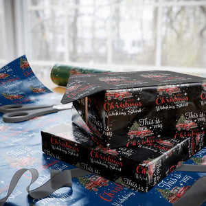 This Is My Christmas Movie Watching Wrapping Paper Roll Vintage Red Truck TS11 Black Print Your Wear