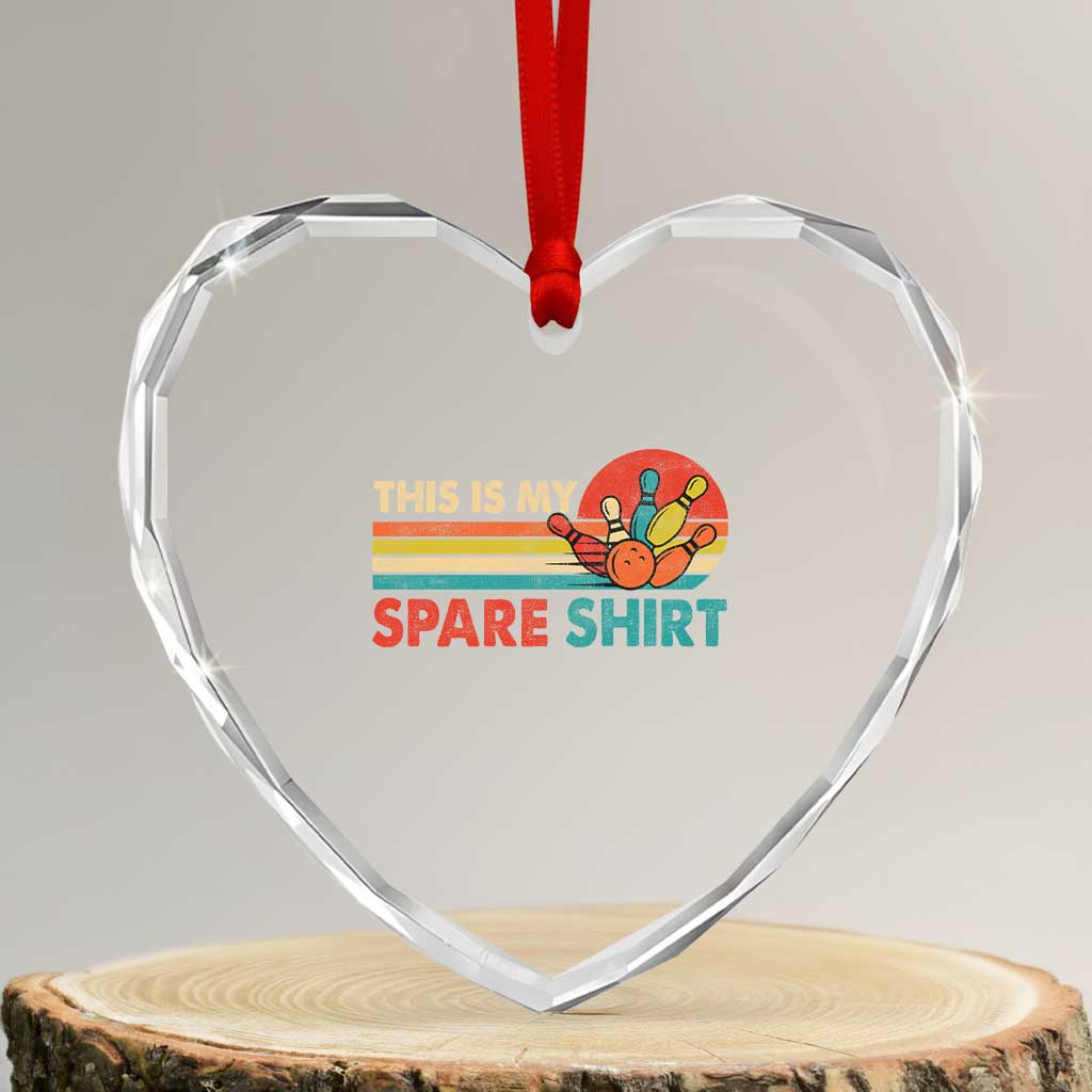 This Is My Spare Bowling Heart Crystal Glass Ornament Bowler Funny Team TS10 Transparent Glass 3'' Heart Print Your Wear