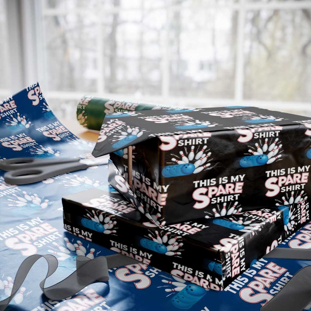 This Is My Spare Shirt Wrapping Paper Roll Bowling Pun Gift TS12 Black Print Your Wear