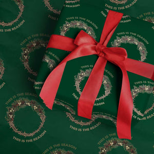 This Is The Season This Is The Reason Christian Christmas Wrapping Paper Roll TS11 Green Print Your Wear