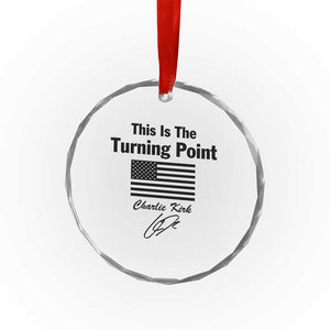 This is The Turning Point Crystal Glass Ornament American Flag A True Patriot Statement TS02 Print Your Wear