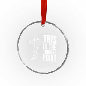 This is the Turning Point Crystal Glass Ornament Husband Father Patriot Charlie Kirk Tribute Christian Faith TS02 Print Your Wear