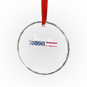 This is The Turning Point Crystal Glass Ornament Patriotic American Flag Graphic TS02 Print Your Wear