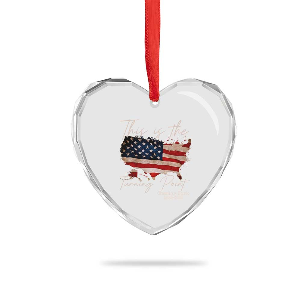 This Is The Turning Point Heart Crystal Glass Ornament Patriotic American Map Vintage USA Flag TS11 Print Your Wear