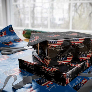 This Is The Turning Point Wrapping Paper Roll Patriotic American Map Vintage USA Flag TS11 Black Print Your Wear