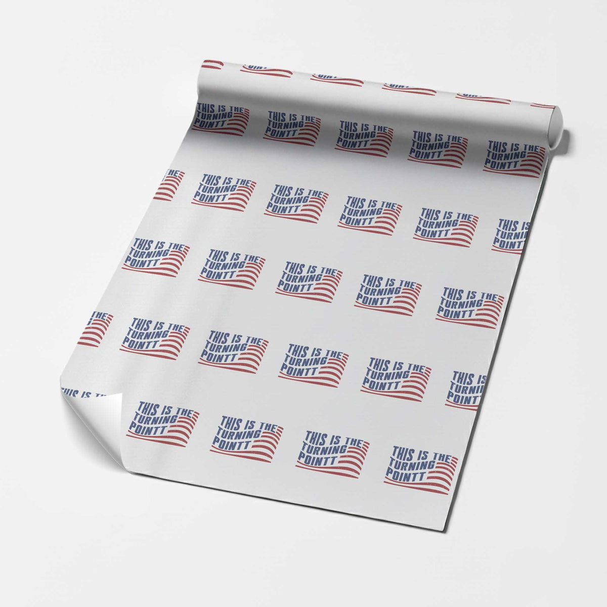 This is The Turning Point Wrapping Paper Roll USA Flag America True Patriot TS02 White Print Your Wear
