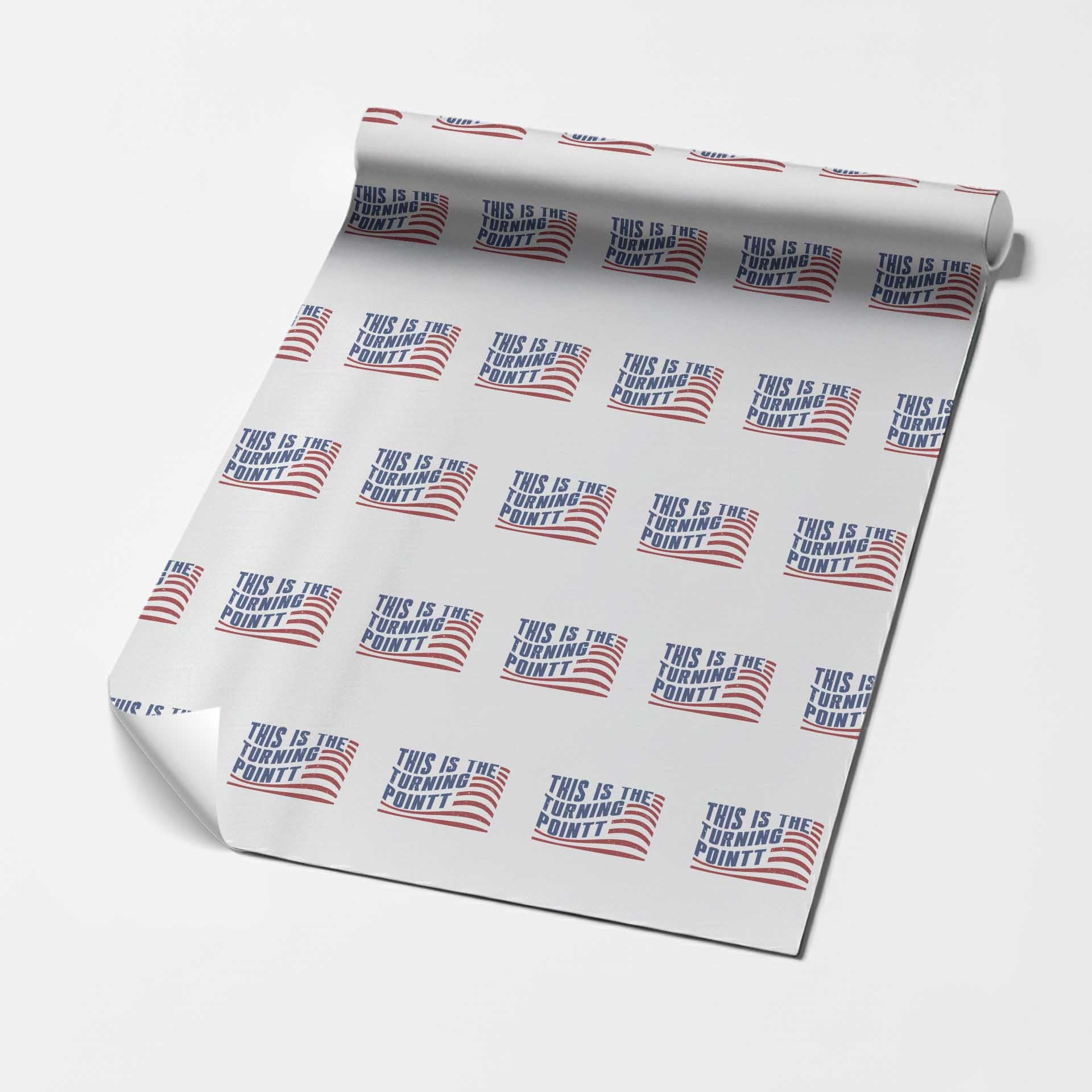 This is The Turning Point Wrapping Paper Roll USA Flag America True Patriot TS02 White Print Your Wear