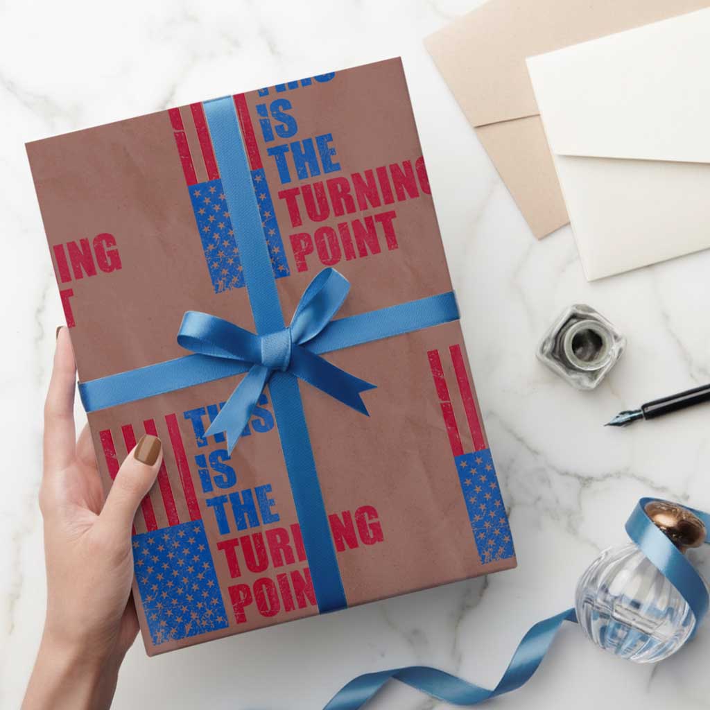 This is The Turning Point Wrapping Paper Roll USA Flag Patriotic Freedom Conservative TS10 Mocha Print Your Wear
