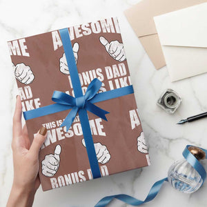 This Is What An Awesome Bonus Dad Looks Like Wrapping Paper Roll Funny Step Dad Fathers Day Gifts TS11 Mocha Print Your Wear