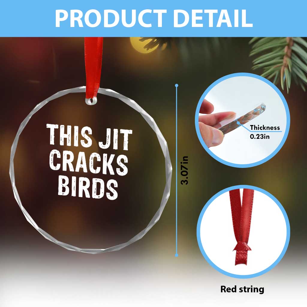 This Jit Cracks Birds Crystal Glass Ornament Funny Gen Z Meme Viral Slang Culture TS02 Print Your Wear