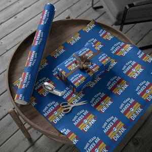 This Team Makes Me Drink Wrapping Paper Roll KC Pride Gift TS12 Blue Print Your Wear