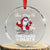 This Way to The Xmas Party Cool Santa DJ Crystal Glass Ornament TS09 Transparent Glass 3'' Circle Print Your Wear