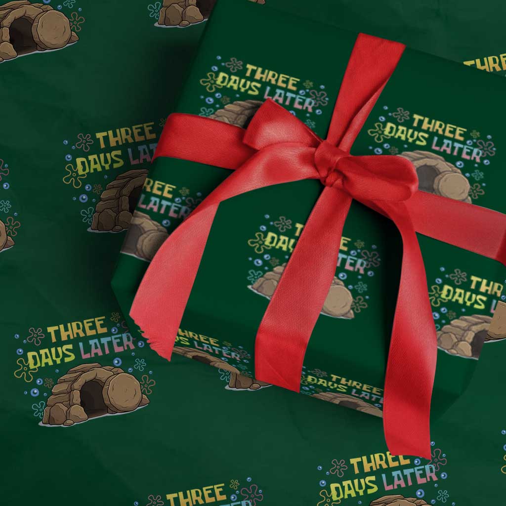 Three Days Later Christian Easter Wrapping Paper Roll Funny Jesus Resurrection Meme TS11 Green Print Your Wear