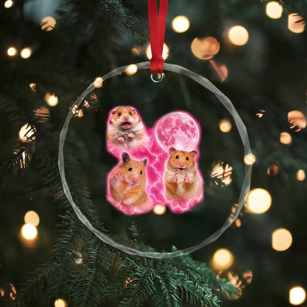 Three Hamsters Retro Graphic Crystal Glass Ornament Small Pet Lover Gift Idea TS12 Print Your Wear