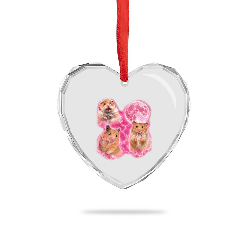 Three Hamsters Retro Graphic Heart Crystal Glass Ornament Small Pet Lover Gift Idea TS12 Print Your Wear