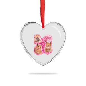 Three Hamsters Retro Graphic Heart Crystal Glass Ornament Small Pet Lover Gift Idea TS12 Print Your Wear