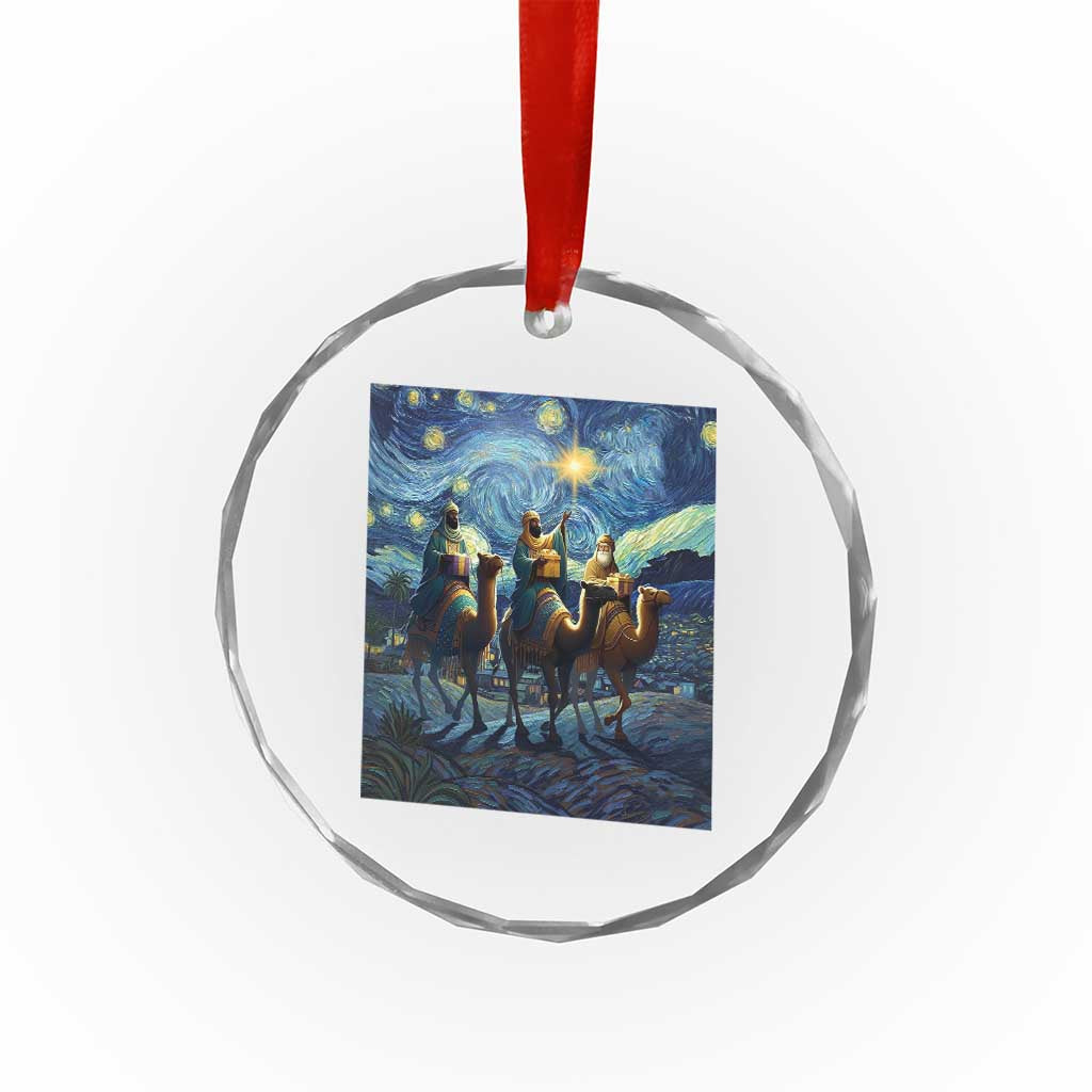 Three Kings Crystal Glass Ornament Nativity Scene Starry Night Christian Christmas TS14 Print Your Wear