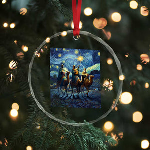 Three Kings Crystal Glass Ornament Nativity Scene Starry Night Christian Christmas TS14 Print Your Wear