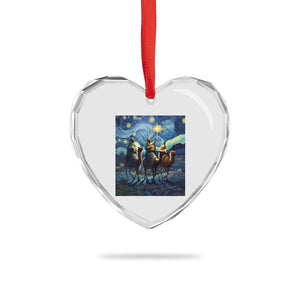 Three Kings Heart Crystal Glass Ornament Nativity Scene Starry Night Christian Christmas TS14 Print Your Wear