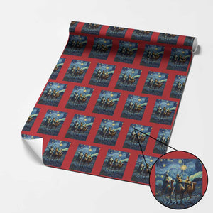 Three Kings Wrapping Paper Roll Nativity Scene Starry Night Christian Christmas TS14 Red Print Your Wear