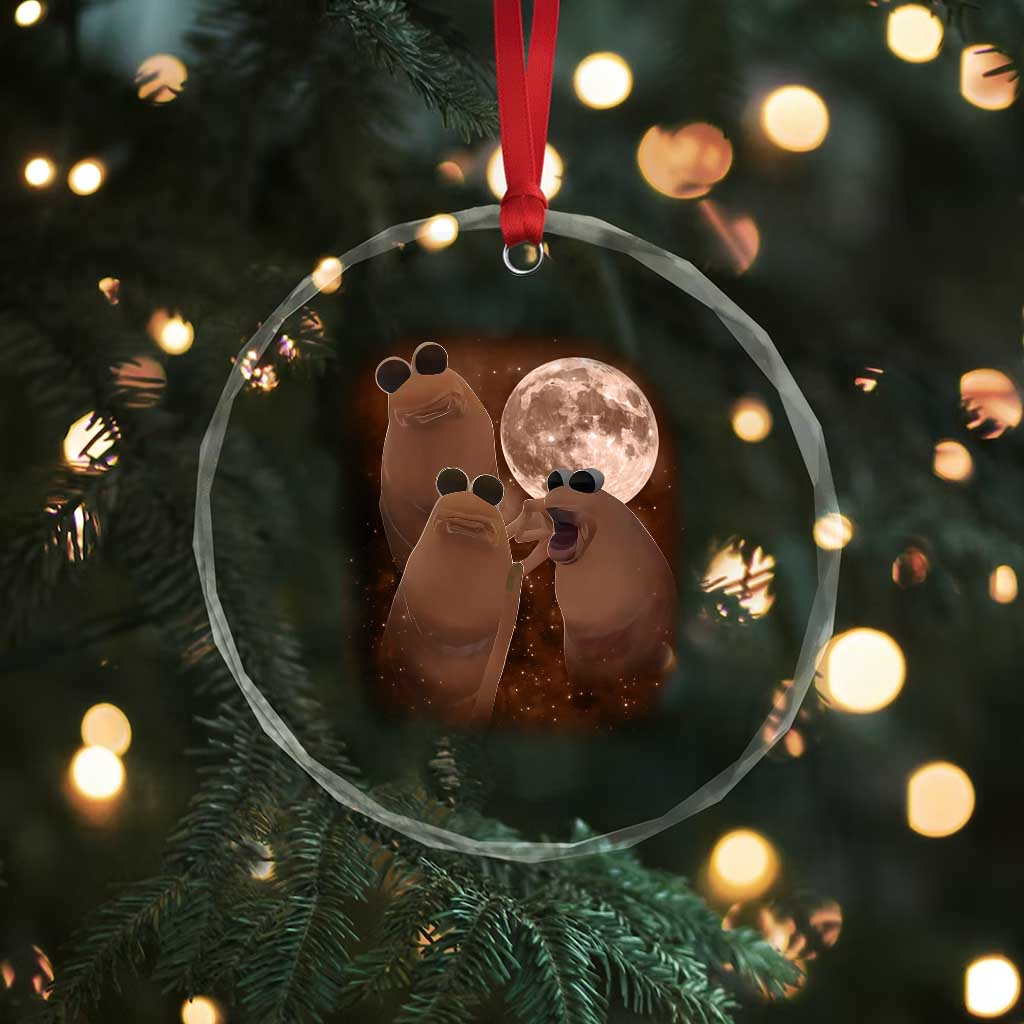 Three Marcus The Worm Moon Crystal Glass Ornament Funny Weird Cursed Meme TS11 Print Your Wear