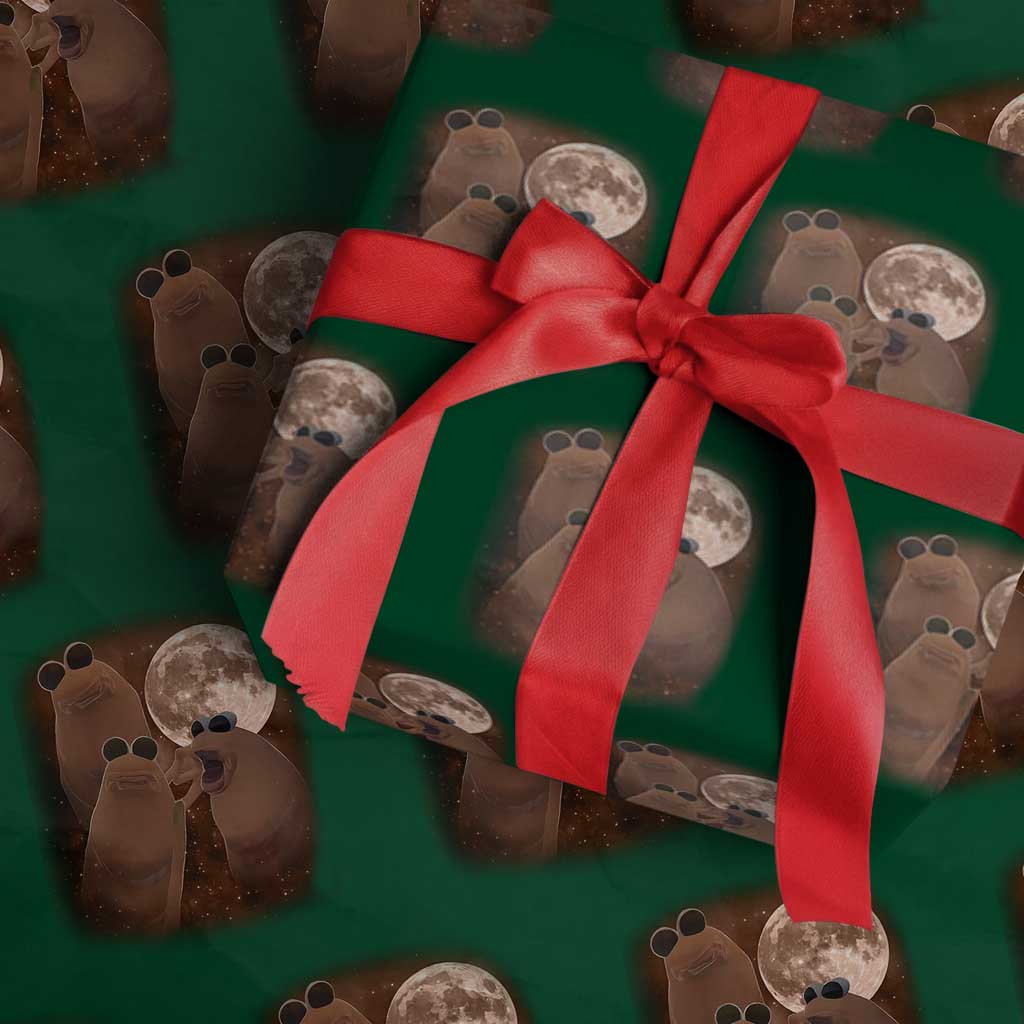 Three Marcus The Worm Moon Wrapping Paper Roll Funny Weird Cursed Meme TS11 Green Print Your Wear