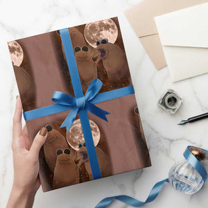 Three Marcus The Worm Moon Wrapping Paper Roll Funny Weird Cursed Meme TS11 Mocha Print Your Wear