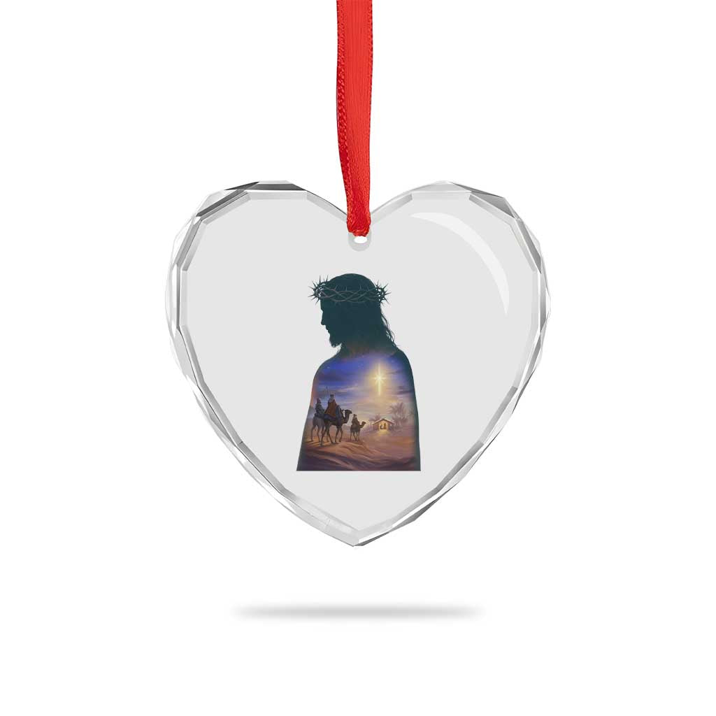 Three Wise Men Nativity Scene Heart Crystal Glass Ornament Christian Jesus Faith TS14 Print Your Wear